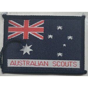Australian Scout Flag Badge Sew On Cloth Blue Rectangular Shape